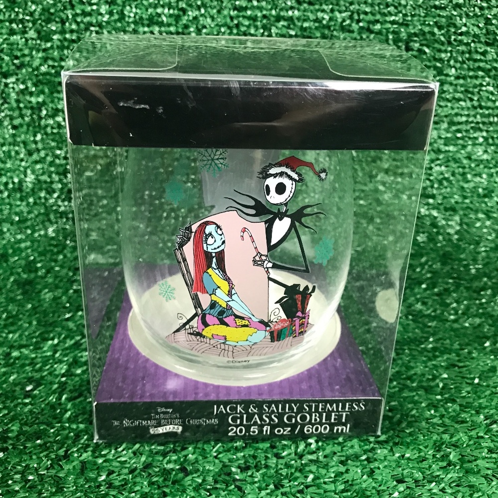 Disney Jack & Sally Xmas Glass Goblet
